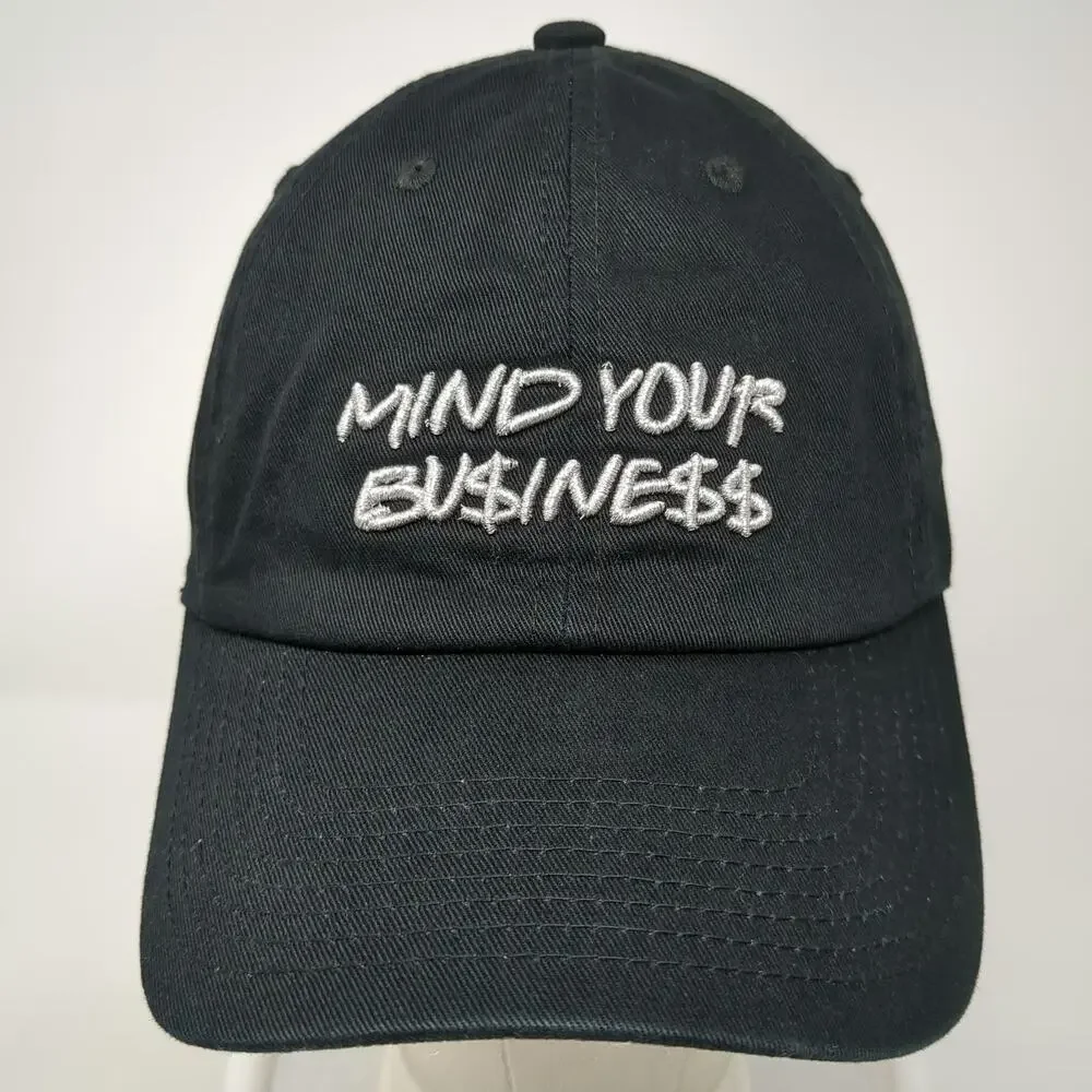 Field Grade Baseball Cap Black One Size Mind Your Business Dollar Sign Logo Hat